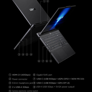 (Actualización 4050) Portátil Gaming de Esports Lenovo Legion R7000 2025 de Alto Rendimiento, AMD Ryzen 7 H 255, 16 GB, 512 GB, RTX 5050, 15.3 Pulgadas, 2.5K - Product Image 6