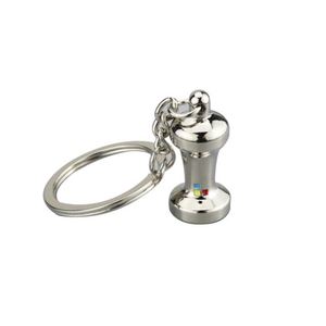 Coffee Tamper <b>Keychain</b> Espresso Portafilter Moka Pitcher Keyring Portable Coffee Accessories Gift Coffee Spoon <b>Keychain</b> - Product Image 1