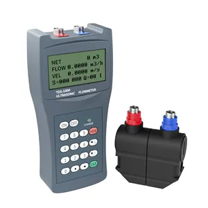 Medidor de flujo portátil Digital IP67, medidor de flujo ultrasónico de mano con abrazadera china, sensor de flujo ultrasónico de agua digital, 4-20mA