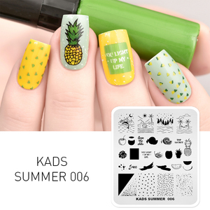 KADS Placas de Estampado de Uñas de Verano para Playa, Plantillas de Acero Inoxidable para Diseño de Uñas de Salón, Herramienta de Diseño de Manicura, 15 Patrones - Product Image 6