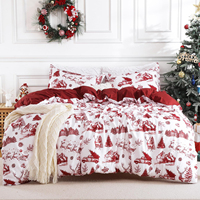 Parure de lit de Noël réversible imprimée motif élan et flocon de neige, couvre-lit doux et décoratif pour chambre à coucher, idéal pour les fêtes