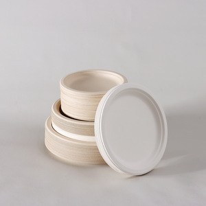 Compostable Eco-Friendly 5 6 7 8 9 10 Inch Disposable Sugarcane Bagasse Wedding <b>Dinner</b> Plates <b>Set</b> - Product Image 1