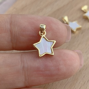 Pendentif breloques en forme d'étoile, accessoire pour la fabrication de bijoux, plaqué or, coquille blanche, simple, 1 pièce - Product Image 2