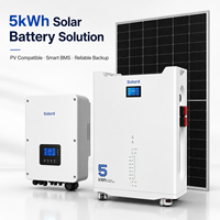 Batterie de stockage d'énergie solaire intelligente 48V 100Ah empilable pour réseau hybride, avec surveillance CAN/WIFI, LiFePO4, pour petites maisons, 5kWh