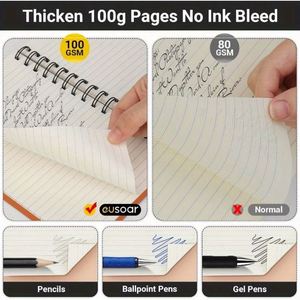 A5 Hardcover Spiral Address Book 100 Sheets Lined Paper for Travel Writing - Product Image 3