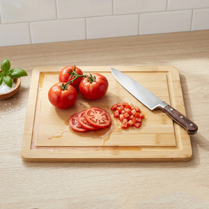 Planche à découper en <span class=keywords><strong>bambou</strong></span> avec rainure pour les jus, planche à découper en grain de bois transversal, plateau de service pour la cuisine - Product Image 5