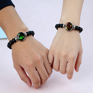 Groothandel hemelse dierenriem sterrenbeeld armband zwart glazen kraal sterrenkaart baan sieraden neutraal unisex verjaardagscadeau - Product Image 6