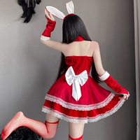 Ensemble de lingerie de Noël pour femmes, tenue de lapin sexy, robe de cosplay dos nu pour soirée de fête, vêtements de nuit