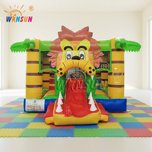 บ้านลมเป่าลมรูปสิงโต WINSUN ทำจาก PVC กันน้ำ กันไฟ เกรดเชิงพาณิชย์ สำหรับงานปาร์ตี้เด็ก สวนสนุก พร้อมโลโก้สั่งทำพิเศษ - Product Image 1