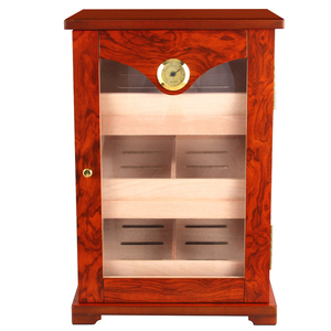 Luxe Grote Capaciteit Hout Sigaar Showcase Rack Display Humidors Luchtbevochtiger Sigaar Kabinet Voor 125 Sigaren