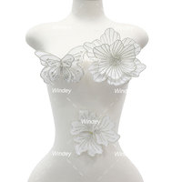 Vintage mariage mariée grand cristal coloré Applique Patch 3D fleur strass broche pour femme robes robe de bal