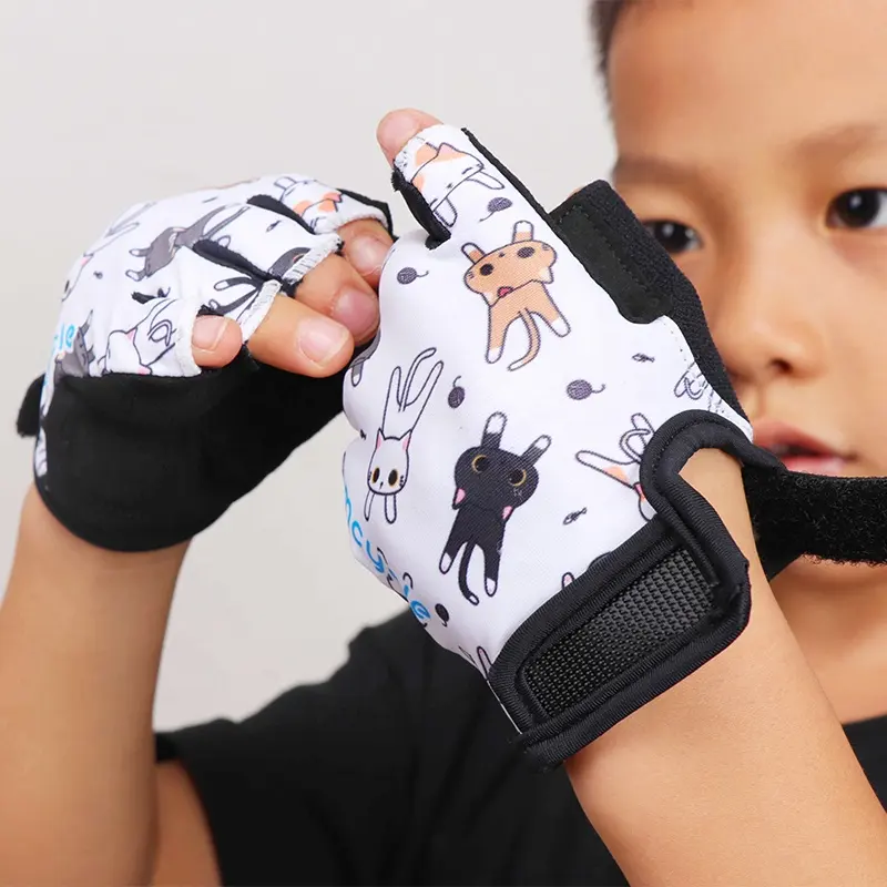 Groothandel Kids Half Vinger Anti-Slippen Fietsen Racing Handschoenen Voor Loopfiets