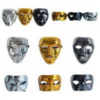 Nouveau or, argent et noir Halloween Disco Party miroir réfléchissant Surface danse fête masque vacances fête décoration pièce