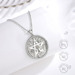 Merryshine Gifts 925 Sterling Silver Tetragrammaton <span class=keywords><strong>Pagan</strong></span> Wiccan Jewelry Pentagram Pentacle Collar para mujer - Product Image 3