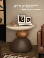 Table à thé minimaliste médiévale en résine, mobilier de salon avec rangement, installation facile, porte-bonheur haut de gamme