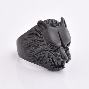 Nueva gran oferta, diseños simples, joyería de acero inoxidable, plata, hombres, Hiphop, anillos de cabeza de Lobo dominante - Product Image 4