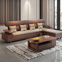 Canapé modulaire en bois massif de noyer noir, fourni directement par l'usine, nouveau design moderne, double usage avec rangement pour l'hiver et l'été