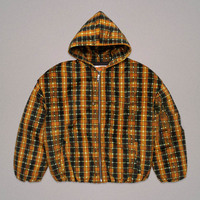 Veste à capuche épaisse en flanelle imitation à carreaux 100 % coton, coupe oversize et carrée, style streetwear décontracté pour homme, personnalisable OEM/ODM