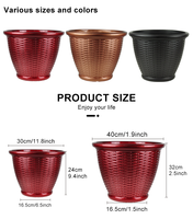 Pot Bunga Plastik PP Bulat Besar untuk Taman Luar Ruangan, Ringan, Minimalis Modern, Finishing Semprot, untuk Dekorasi Rumah & Hotel