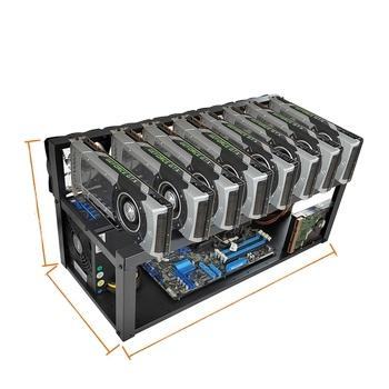 Dual PSU 8 GPU Rig Frame/Open Air Computer Case/GPU Server Case Rack Ready to Ship