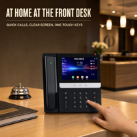 Téléphone IP d'entreprise E980PRO, écran tactile 7 pouces 1024x600, WiFi 6, Gigabit PoE, 116 touches DSS, vidéo H264, combiné sans fil