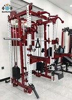 Rack de musculation multifonctionnel en acier inoxydable - Lat Pulldown, Low Row, Smith Cable Crosser avec double blocs de poids