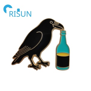 Broche de Metal Esmaltado con Diseño de Cuervo Gótico para Halloween, Joyería, Pin de Solapa con Diseño de Animal y Pájaro, Pin de Cuervo Personalizado - Product Image 5