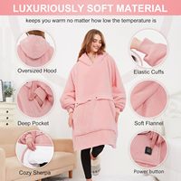 Plaid chauffant électrique surdimensionné à 3 niveaux de chaleur, avec capuche, en polaire, pour extérieur, style sweat-shirt, écologique