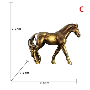 Statuettes de chevaux en laiton métallique, 4 styles, sculpture artistique électroplaquée pour la maison, la décoration religieuse et moderne - Product Image 3