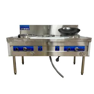 Cuisinière à gaz adaptée aux hôtels, restaurants et cantines, en acier inoxydable, à haute puissance, avec deux brûleurs - Product Image 1