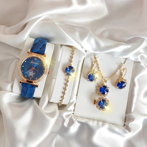 <strong>Women's</strong> Luxury Quartz Alloy Case Pointer Dial Eco-Friendly Folding Clasp PU <strong>Watch</strong> Strap Fashion <strong>Set</strong> - Product Image 3