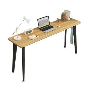 Escritorio para computadora, mesa de trabajo rectangular de madera maciza para oficina, mesa de estudio para el hogar con patas negras, 120 cm de longitud, diseño sencillo - Product Image 5