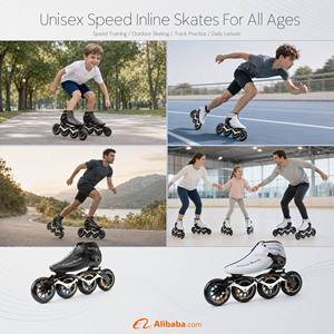 <span class=keywords><strong>Patins</strong></span> <span class=keywords><strong>à</strong></span> <span class=keywords><strong>roulettes</strong></span> <span class=keywords><strong>de</strong></span> vitesse professionnels pour enfants et adultes, unisexes, en fibre <span class=keywords><strong>de</strong></span> carbone, <span class=keywords><strong>à</strong></span> grandes roues, avec tige en microfibre et semelle extérieure en caoutchouc - Product Image 3