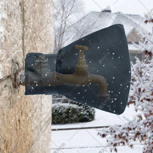 Housse antigel pour robinet, manchon isolant en polyester noir pour la protection des conduites d'eau extérieures en hiver - Product Image 4