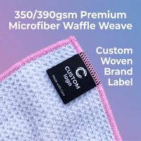 Serviette gaufrée en microfibre personnalisée 350-390 GSM, anti-sable, texturée, double face, impression couleur intégrale, avec sac à cordon assorti