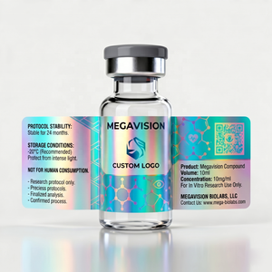 Etichetta Olografica Personalizzata in Vinile per Fiale <span class=keywords><strong>di</strong></span> Peptidi da 5ml e 10ml, per Uso in <span class=keywords><strong>Laboratori</strong></span> <span class=keywords><strong>di</strong></span> Ricerca - Product Image 2