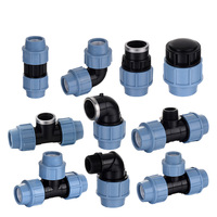 Usine en gros PN16 raccords de tuyauterie en PE haute pression 20mm à 110mm tête de Compression PVC/laiton/HDPE connecteurs de coulée Type de verrouillage