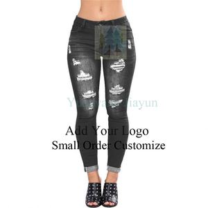 Jeans américain à jambes hautes Trou à neuf points Design mince Denim Taille en gros 2025 Printemps et été Série Nouveau européen et - Product Image 6