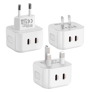 UK <strong>Plug</strong> 40w Fast Charging PD <strong>Type</strong> <strong>c</strong> <strong>Adapter</strong> 3pin Socket Dual Usb <strong>C</strong> Wall Charger Power <strong>Adapter</strong> with Retail Box - Product Image 5