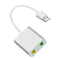 Dual-Port-USB-Externe Soundkarte mit Mikrofon- und Kopfhöreranschluss, Aluminium-Audioadapter für PC und Laptop