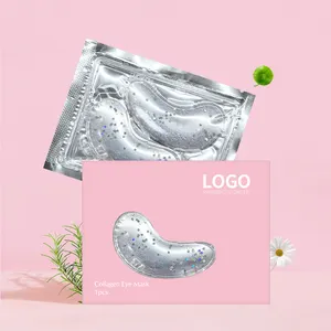 Logotipo personalizado ojeras almohadilla para los ojos Oem cuidado de la piel Eyepads Gel belleza caja de papel hidrogel debajo de la máscara de ojos con caja