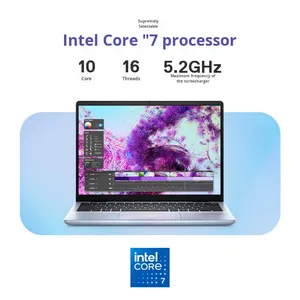 ใหม่สำหรับแล็ปท็อป 14/16 นิ้ว Plus Core I7/i5 บาง เบา พกพาสะดวก ตัวเครื่องโลหะ คีย์บอร์ดภาษาอังกฤษ สำหรับธุรกิจ บาง เบา รุ่น L - Product Image 3