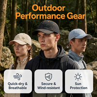 Casquettes de baseball personnalisées en nylon à séchage rapide, imprimées par transfert thermique, protection solaire, pour sports de plein air unisexes, vente en gros