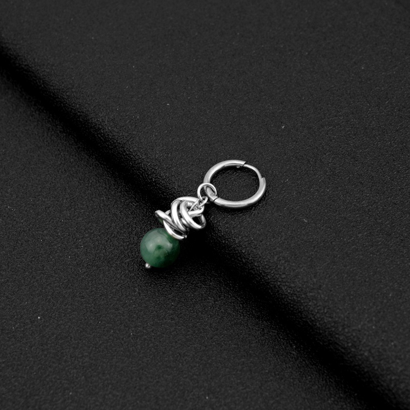 E008-Dark Green1 (One there are ear holes earring)