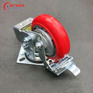 Ruedas de nivelación de carga de 500Kg de alta resistencia, rodamiento de bolas, ruedas de amortiguación de resorte ajustable, máquina giratoria de hierro y acero de caucho - Product Image 4