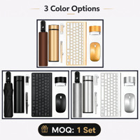 Coffret Cadeau d'Accueil Professionnel 7-en-1 : Clavier Sans Fil + Souris + Stylo + Batterie Externe + Clé USB + Parapluie + Tasse Isotherme