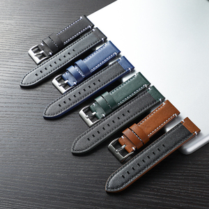Cinturino di Ricambio Lionorm in Pelle per Orologi da Uomo, Stile Rally Racing, in Vera Pelle a Grana Piena, Spesso, 20 22 24mm - Product Image 4