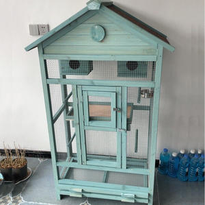 Nichoir pour oiseaux en bois massif d'extérieur, écologique, fermeture à bouton, forme carrée, style classique - Grands perroquets/calcots/merle-doux - Product Image 5