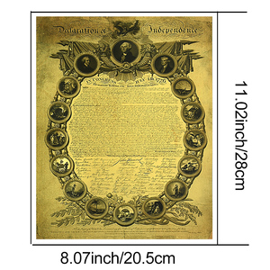 Stati Uniti Banconota Commemorativa in Oro 24K della Dichiarazione di Indipendenza 1776-2026, Poster Bifacciale da Collezione, Arte Storica Americana - Product Image 4