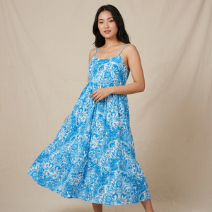 Comfortable Basic Everyday Spring Beach Travel Outfit for Women Holiday Casual 100% Cotton square Neck <b>Long</b> Maxi Dress - Product Image 1
